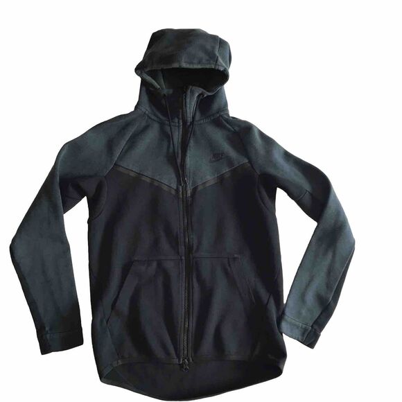 Nike Tech Fleece Windrunner Hoodie Jacket Jungle Green Black Sz S 885904 328 EUC - Picture 1 of 16